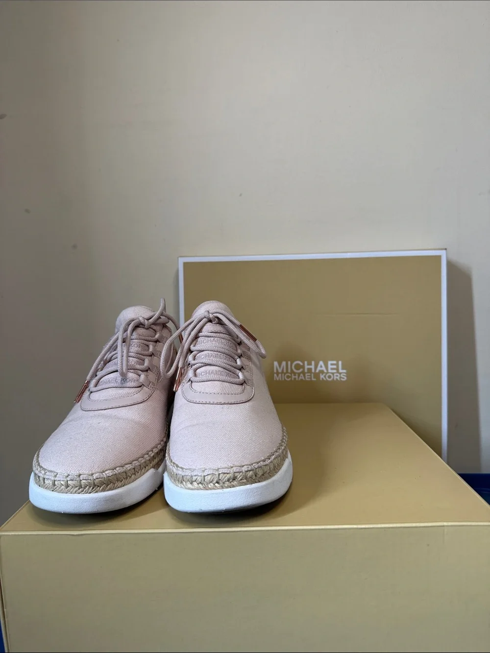 Michael Kors Blush Canvas Espadrille Lace-Up Sneakers